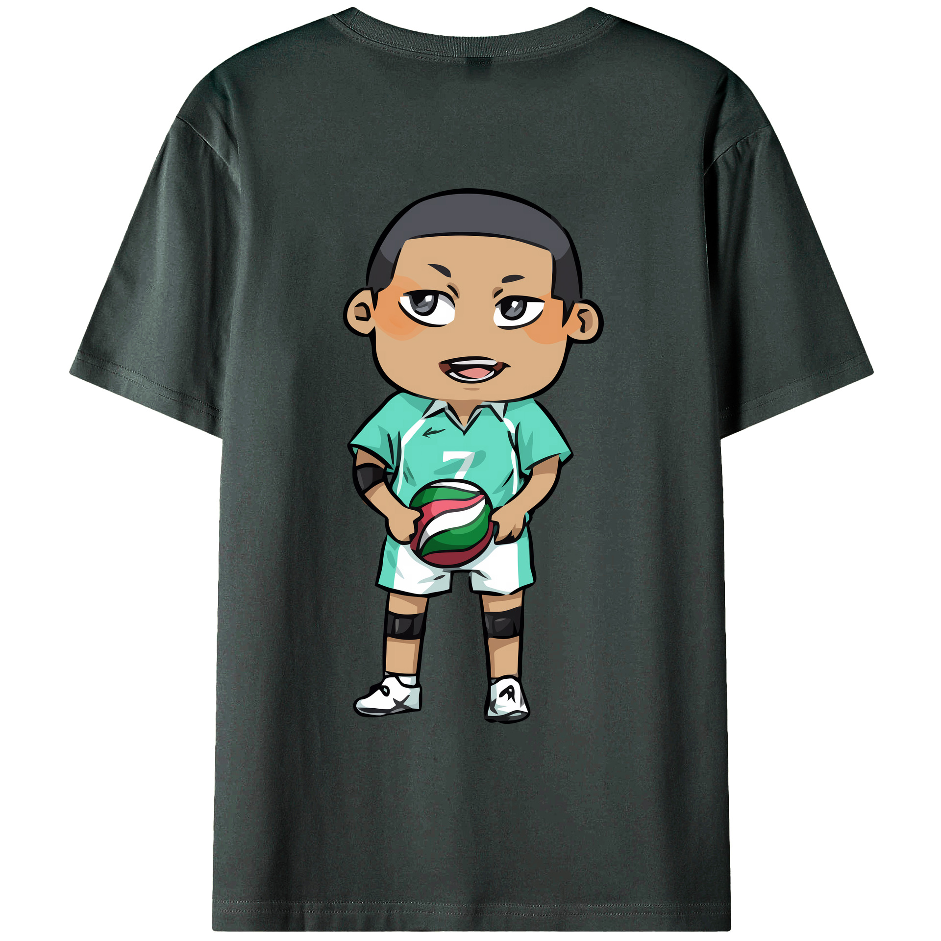 （画像用） ハイキュー!! Haikyu!! 綿100％ メンズ半袖Tシャツ（バックプリント） 通気性